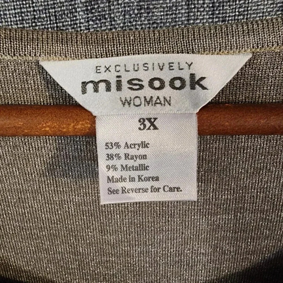 New Misook Shimmer Dress Gray Sleeveless Crew Neck Pullover Women Size 3X - Picture 3 of 5